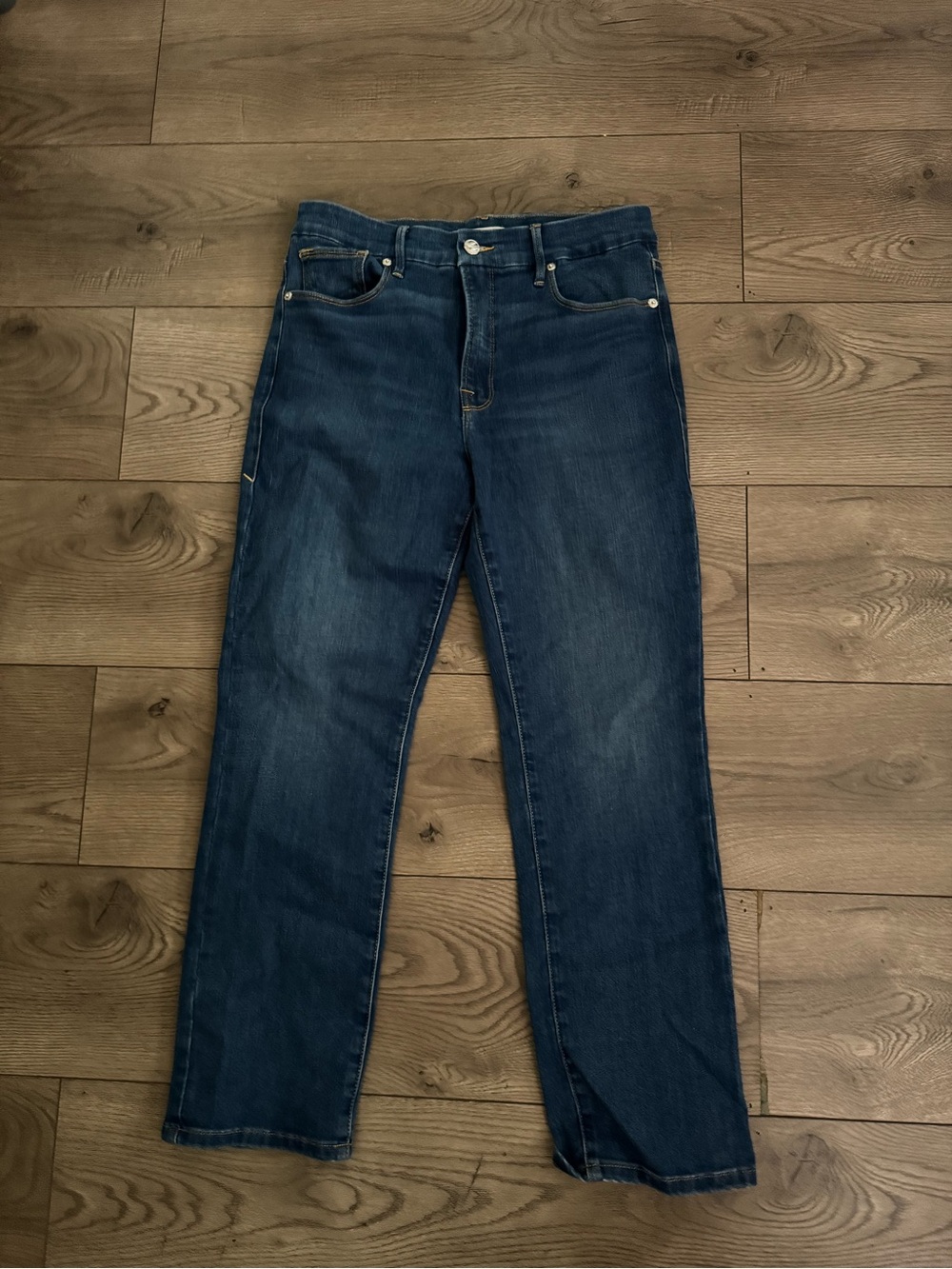 Good American Classic Women's Straight-Leg Jeans in Dark Blue Size 10/30 EUC
